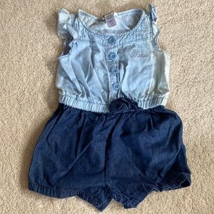 Guess toddler girl chambray romper size 2T